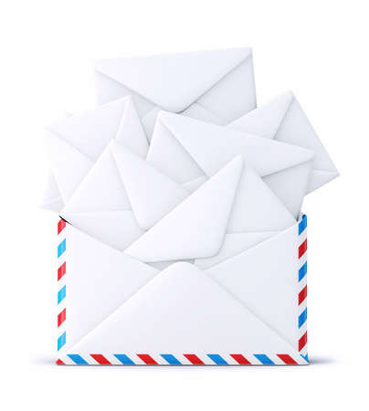 mail envelope isolated on a white backgroundの写真素材