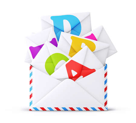 mail envelope isolated on a white backgroundの写真素材