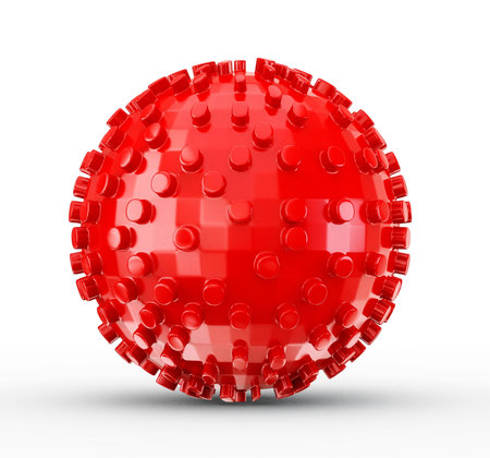 red sphere isolated on a white backgroundの写真素材