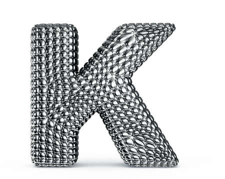 steel letter isolated on a white backgroundの写真素材