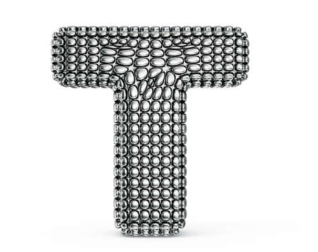 steel letter isolated on a white backgroundの写真素材
