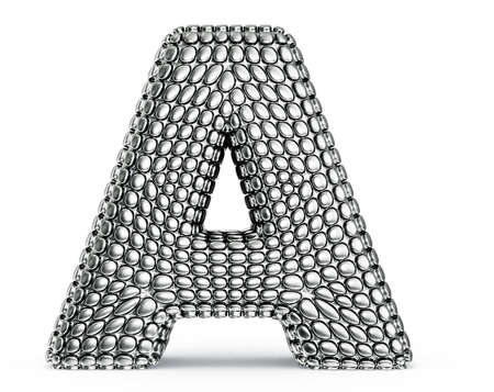 steel letter isolated on a white backgroundの写真素材