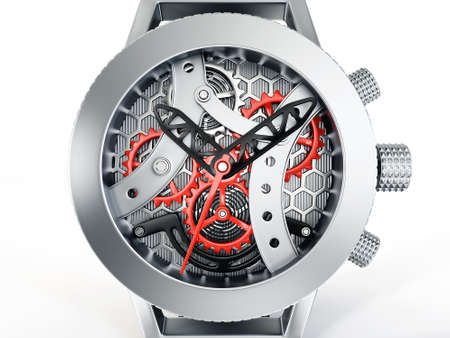 modern watch isolated on a white backgroundの写真素材