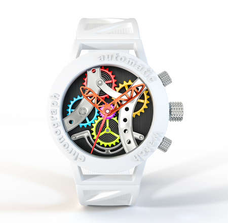 modern watch isolated on a white backgroundの写真素材