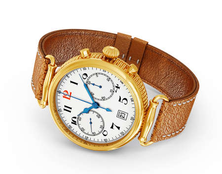 classic watch isolated on a white backgroundの写真素材