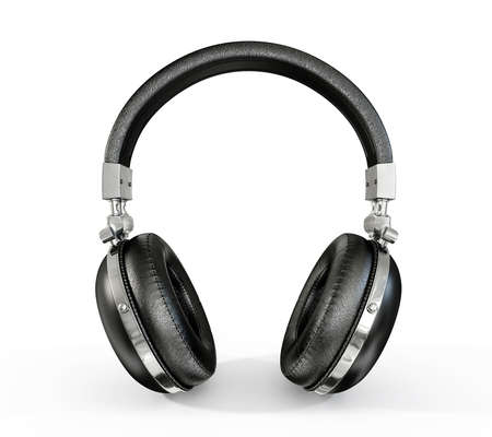 modern headphones isolated on a white backgroundの写真素材