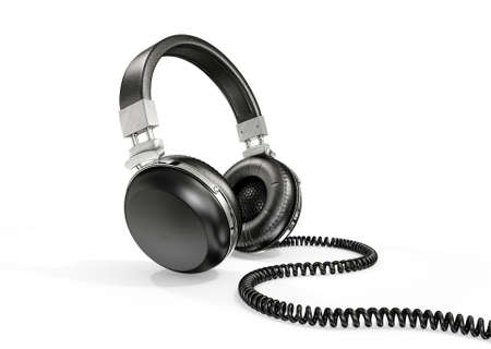 modern headphones isolated on a white backgroundの写真素材