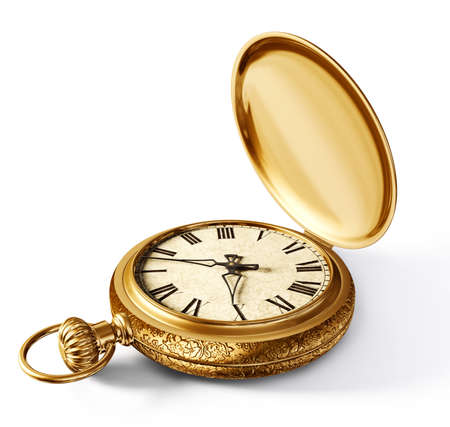 vintage watch isolated on a white backgroundの写真素材