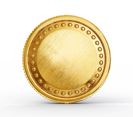 gold coin isolated on a white backgroundの写真素材