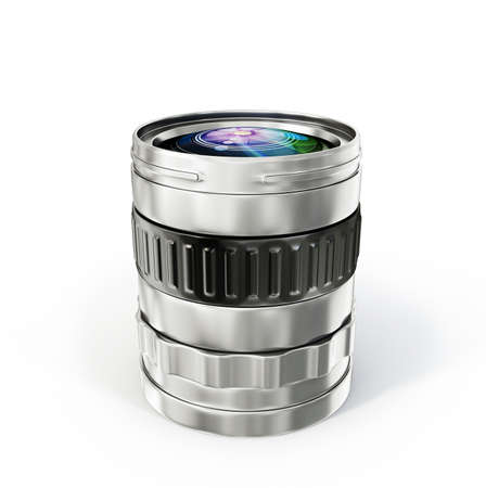 photo lens isolated on a white backgroundの写真素材