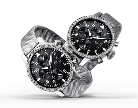 modern watch isolated on a white backgroundの写真素材