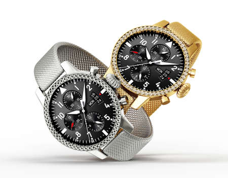 modern watches isolated on a white backgroundの写真素材