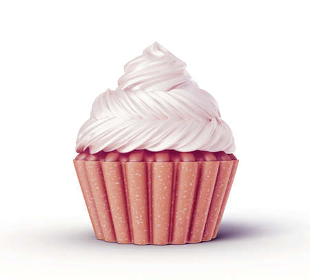 sweet cupcake isolated on a white backgroundの写真素材