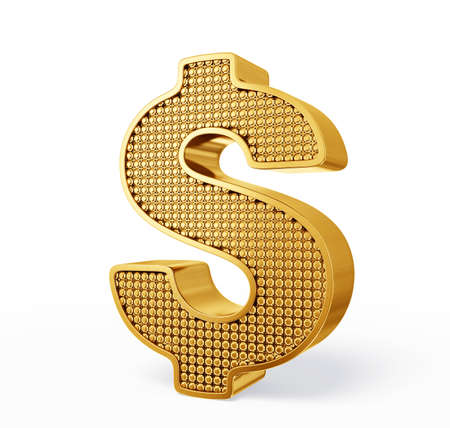 dollar sign isolated on a white backgroundの写真素材