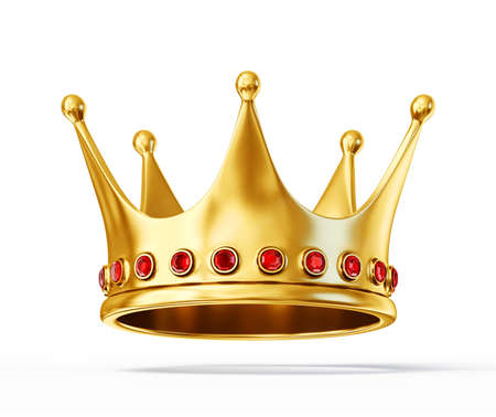 golden crown isolated on a white backgroundの写真素材