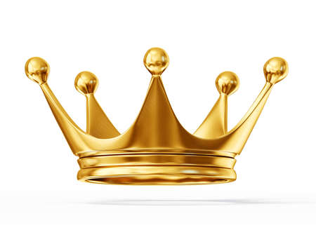 golden crown isolated on a white backgroundの写真素材