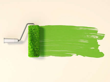 roller brush isolated on a light  backgroundの写真素材