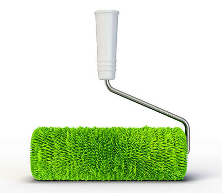 roller brush isolated on a white backgroundの写真素材