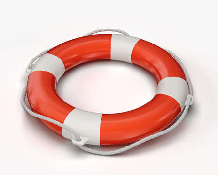 lifebuoy isolated on a white background. 3d illustrationの写真素材