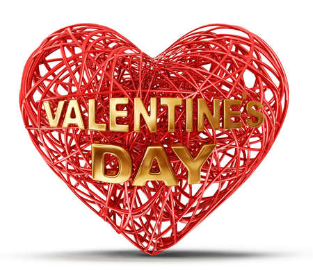 red heart isolated on a white background. valentine`s dayの写真素材