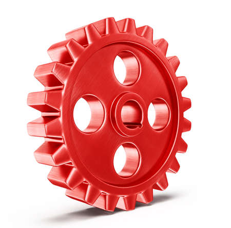 red gear isolated on a white backgroundの写真素材