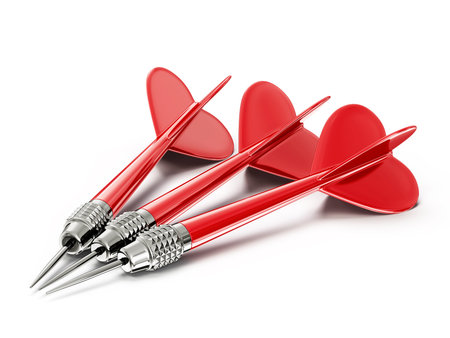 conceptual darts isolated on a white background