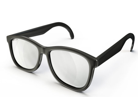 black glasses isolated on a white background