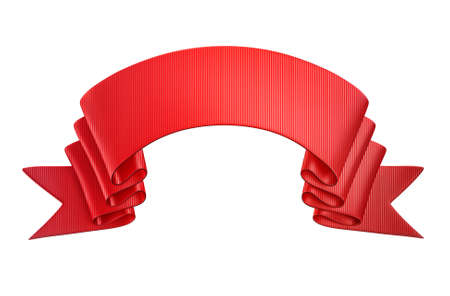red banner isolated on a white backgroundの写真素材