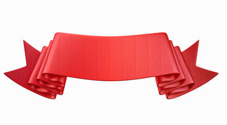 red banner isolated on a white backgroundの写真素材
