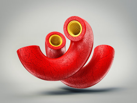 red artery isolated on a grey background