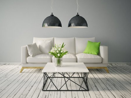 modern interior room with a beautiful furniture