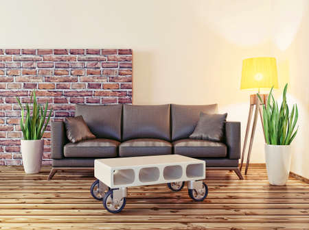 modern interior room with a beautiful furnitureの写真素材