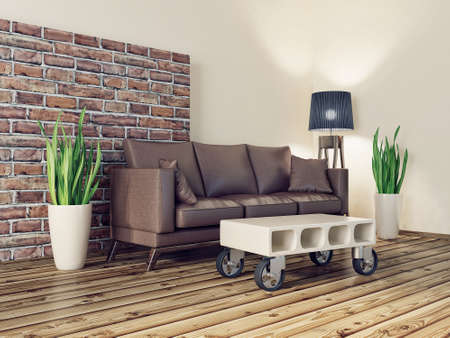 modern interior room with a beautiful furnitureの写真素材
