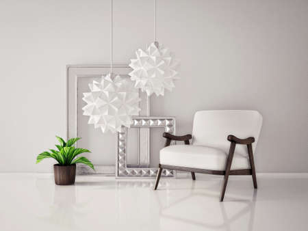 modern interior room with a beautiful furnitureの写真素材