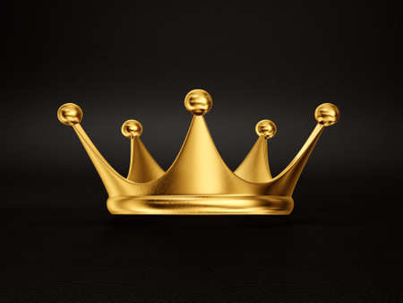 gold crown isolated on a black backgroundの写真素材