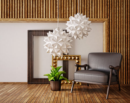 modern interior room with a beautiful furnitureの写真素材