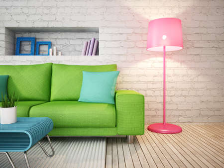 modern 3d illustration interior room with a beautiful furnitureの写真素材