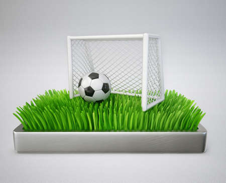 football illustration isolated on a grey backgroundの写真素材