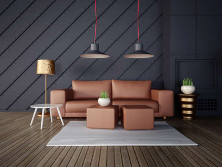 3d illustration interior room with a beautiful furnitureの写真素材