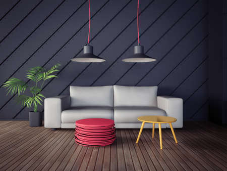 3d illustration interior room with a beautiful furnitureの写真素材