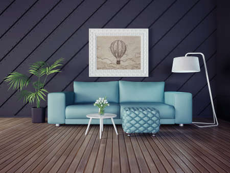 3d illustration interior room with a beautiful furnitureの写真素材