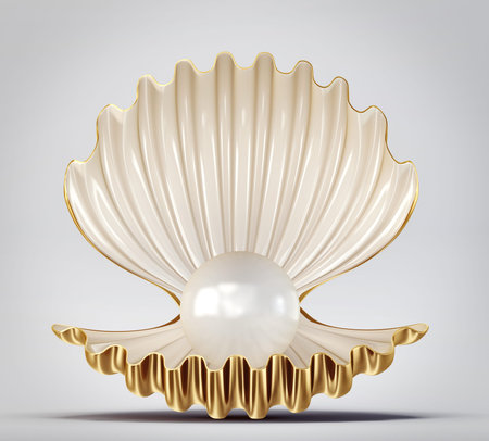 beautyful shell isolated on a grey backgroundの写真素材