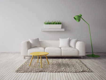 3d render. modern interior with a beautiful furniture