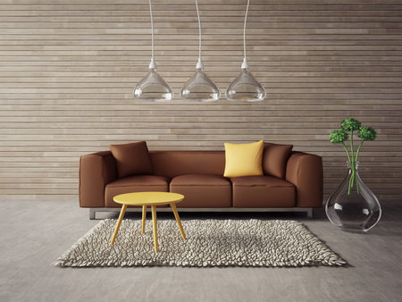 3d render. modern interior with a beautiful furnitureの写真素材