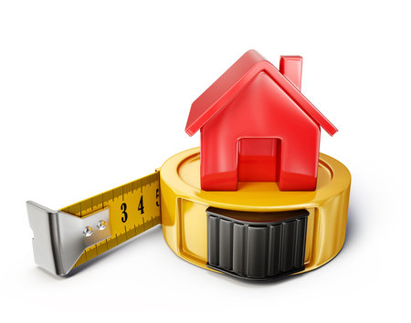 red house concept on a white.3d illustrationの写真素材