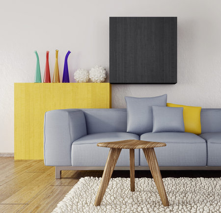 3d render. modern interior room with a beautyful furniture.