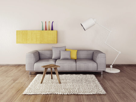 3d render. modern interior room with a beautyful furniture.の写真素材