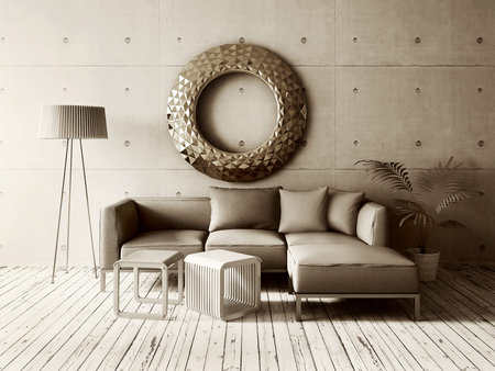 3d render. modern interior room with a beautyful furniture.の写真素材