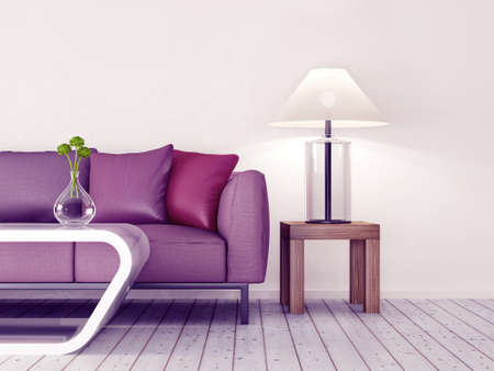 3d render. modern interior room with a beautyful furniture.の写真素材