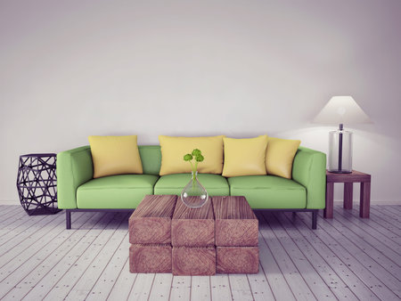 3d render. modern interior room with a beautyful furniture.の写真素材